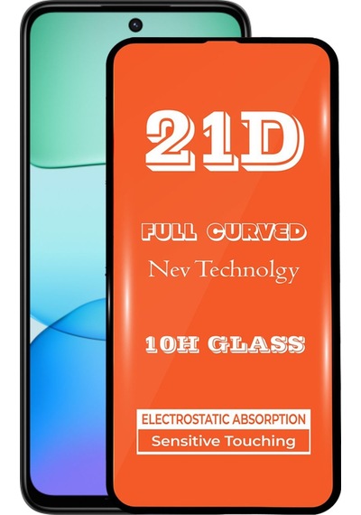 Xiaomi Redmi 13 İle Uyumlu Tam Kaplayan 21d Temperli Ekran Koruyucu Cam