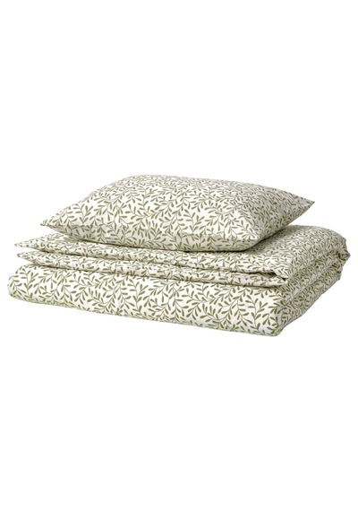 Ikea Sorgmantel Beyaz-yeşil 150x200/50x60 Cm Tek Kişilik Nevresim Seti Beyaz - Yeşil