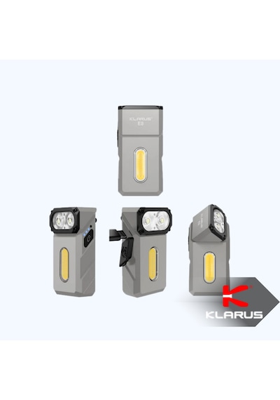 Klarus E8 Triple-light 1000 Lümen El Feneri Gri