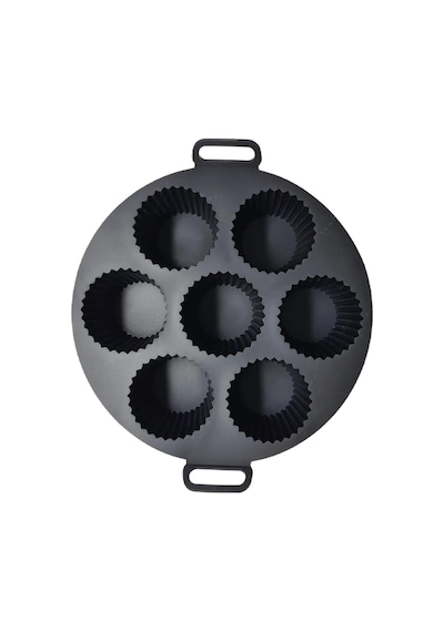 Airfryer Silikon Kek Pişirme Kalıbı 7 Bölmeli, Silikon Cupcake Kek Pişirme Kabı Air Fryer Muffin Fırın Kalıbı 1 Adet Siyah - 20 Cm Çok Renkli
