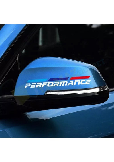 Bmw M Performance Ayna Kapı Kolu Jant Sticker Etiket 4 Adet 13 Cm-3 Çizgi Renk Sabittir