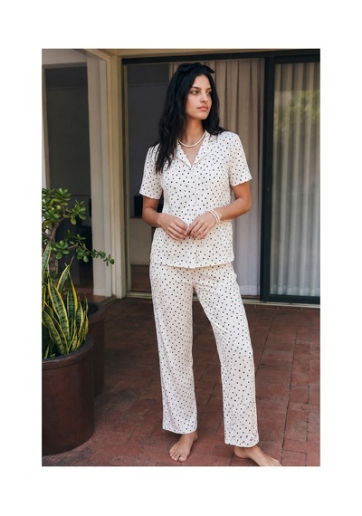 Fit Women Viskon Karışım Homewear Kar Beyaz Pijama Takımı
