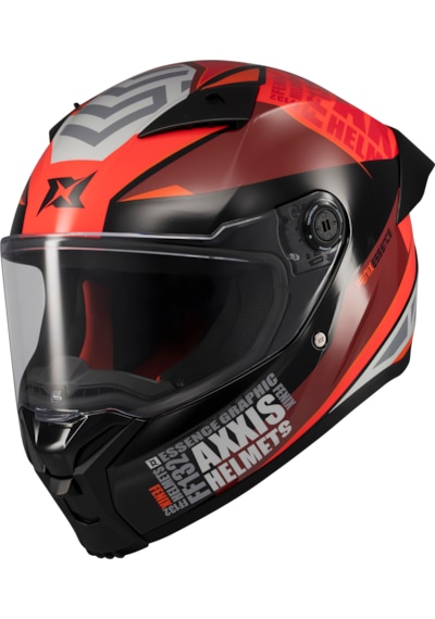 Axxis Fenix Essence Motosiklet Kaskı Gri - Kırmızı - Siyah