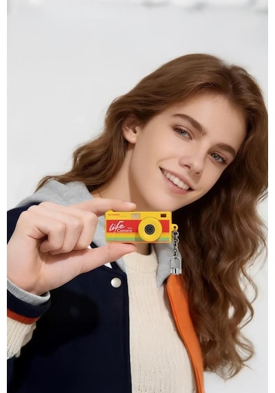Torima Life Dijital   Kamera Selfie Video Vlog Kamerası Mini Fotoğraf Makinesi CMR47 Sarı