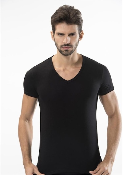 Türen 172 Likralı Erkek T-shirt-sıyah Siyah