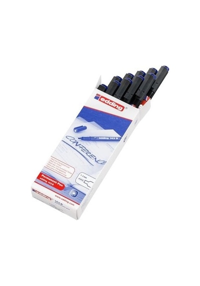 Edding 143b Asetat Kalemi 10'lu Paket Mavi