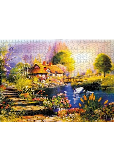 Nova 41067 - 1000 Parça Kuğulu Bahçe Puzzle