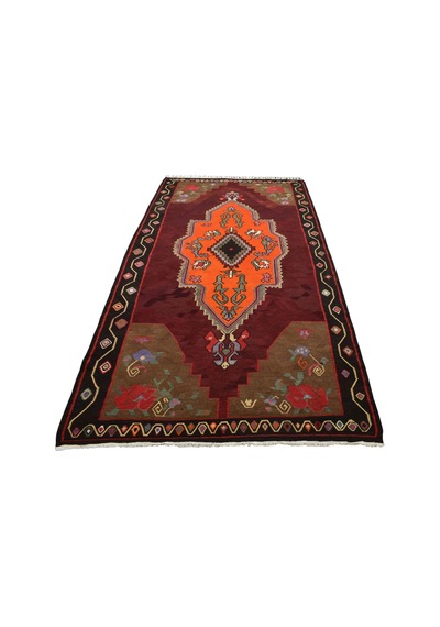 Zehra Abla Halı El Dokuma Devasa Dikişsiz Tek Parça Bayburt Yörük Yün Kilim 6250
