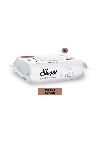 Sleepy Petcare Bakım Seti ( Pet Bakım Örtüsü 30'lu + 60 Yaprak Islak Havlu + Şampuan 500 ML)