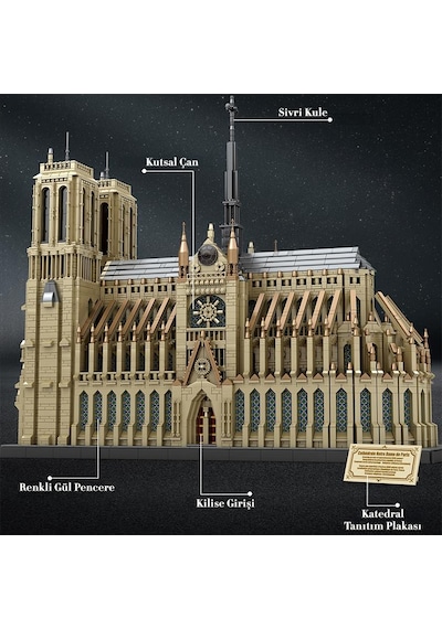 Reobrix 66016 Notre Dame Katedrali Yaratıcı Yapı Blok Seti Building Blocks Cathedral Of Notre Dame - 8315parça