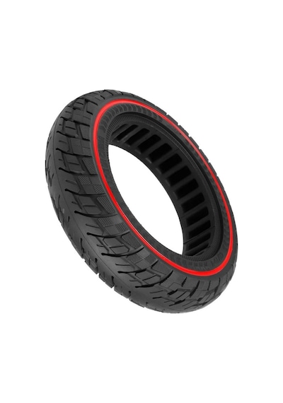 10x2.5 İnç Dolgu Lastik Kırmızı Şeritli Scooter Lastiği