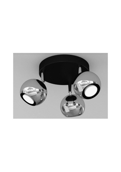Üçlü Modern Siyah Gövde Parlak Krom Kaplama 3'lü Hareketli Küre Başlıklı Tavan Led Spot Avize Gu10 Duy O Sram Tasarruflu Led Ampül Günışığı 3000 K Ve Renk Seçenenekli Siyah