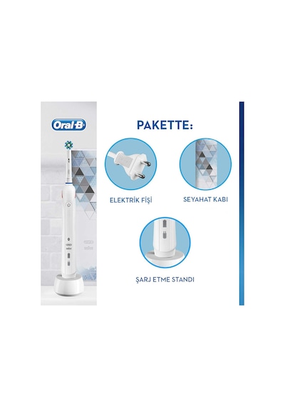 Oral-B Smart 4 4500 Modern Motif Elektrikli Diş Fırçası Beyaz