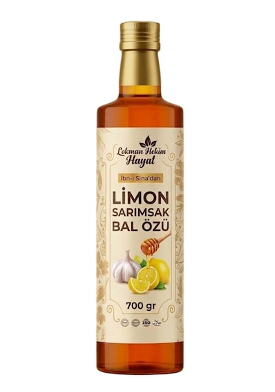 Lokman Hekim Hayat 2 Şişe Bal Özlü Limon Sarımsak Zencefil Özü 2x700 Gr Sarımsak Çayı Hediyesiyle