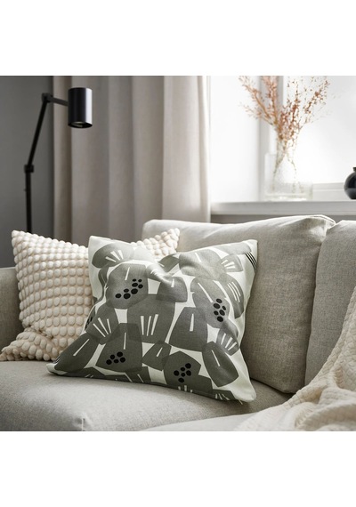 Ikea Underblomma Yastık Kılıfı 50 X 50 Cm Beyaz - Gri
