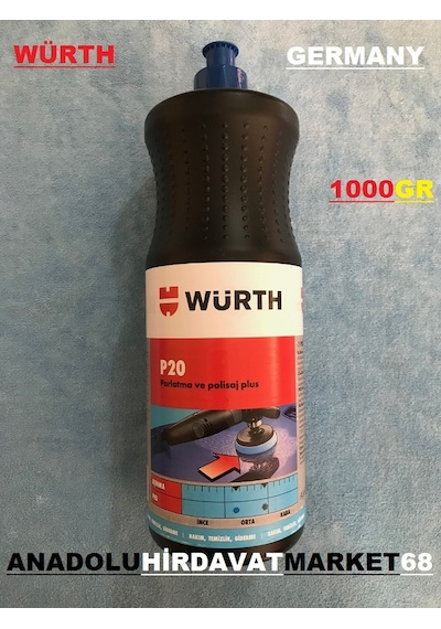 Würth P20 Oto Boya Ve Yüzey Koruma Parlatma Cilası Polisaj Cila
