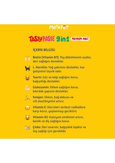 Kedi Multivitamin Malt Paste 9'u 1 Arada 100 Ml Tüy Yumağı Bakımı