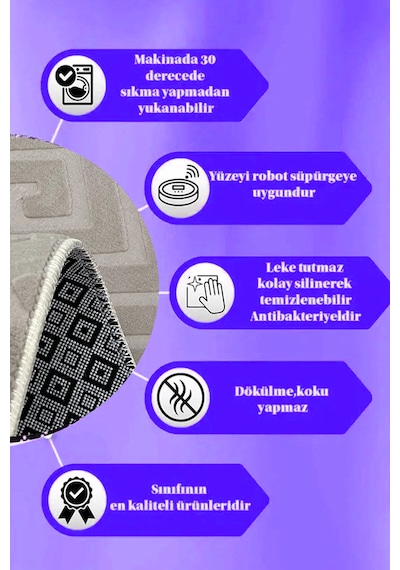 Lüle Halı Kaymaz Taban Yolluk Halı