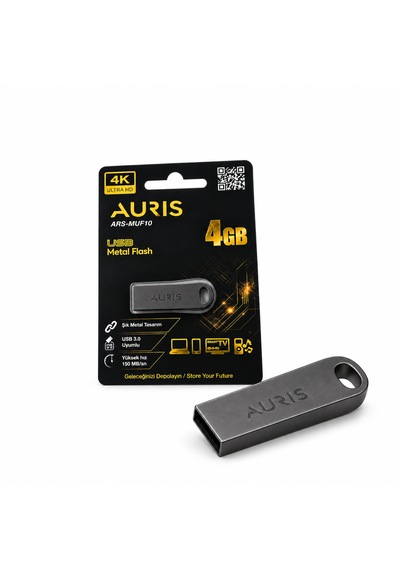 Aurıs Ars-muf10 4gb Usb 3.0 Metal Flash Bellek Siyah