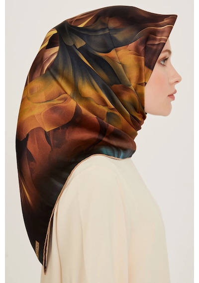 Armine Nostalji Serisi Twill İpek Eşarp 9244d-01 34-çok Renkli