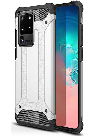 Noktaks - Samsung Galaxy Uyumlu S20 Ultra - Kılıf Çift Katman Zırh Tank Crash Military Kapak - Mavi