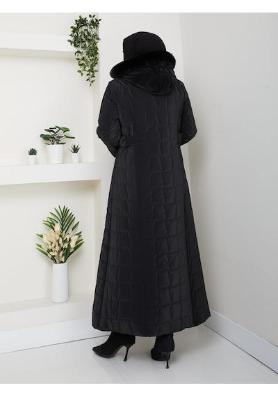 Eslemnur Nova Kumaş Şişme Mont 135cm Siyah