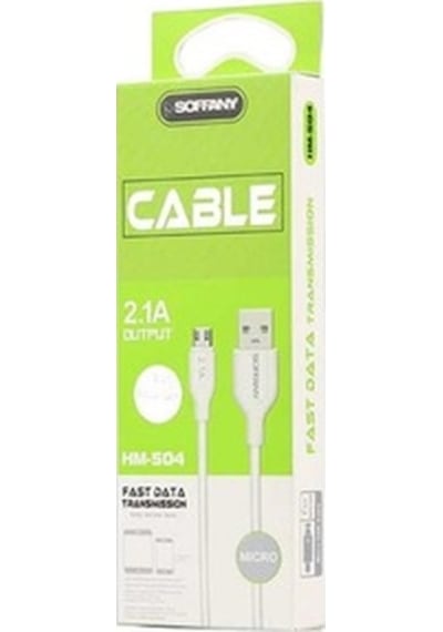 Soffany HM-504 2.1A Micro USB Data Şarj Kablosu 1.2 M