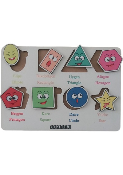 Geometrik Şekiller Bul Tak Eğitici Öğretici Puzzle & Yapboz Bebek Çocuk Oyuncak