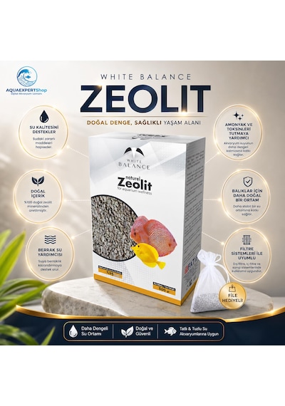 Akvaryum Filtre Malzemesi - Zeolit - Su Berraklaştırıcı Ve Koku Giderici - 500 Gr - File Hediyeli