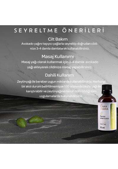 Tr %100 Saf Avokado Yağı 50 Ml Soğuk Sıkım Diğer