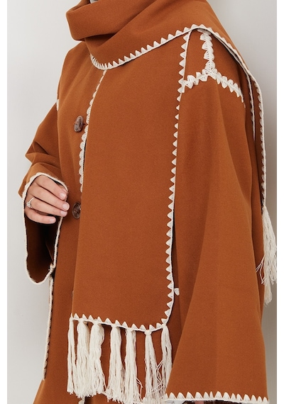 Bestenur Ahen Atkılı Kaşe Ceket 1593 - Vizon Vizon