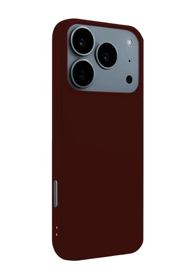 Mey İthalat iPhone Uyumlu 17 Pro Nano İçi Kadife Silikon - Bordo
