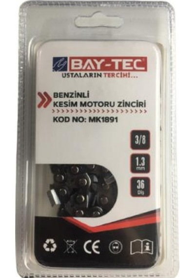Bay-Tec Mk1891 Benzinli Kesim Motoru Zinciri 3/8 1.3Mm 36 Diş