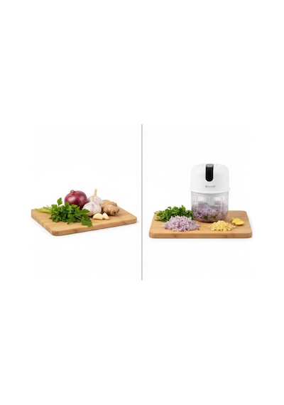 Usb Şarjlı Mini Rondo Sarımsak Soğan Zencefil -
