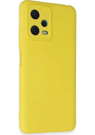Newface Xiaomi Redmi Note 12 5g Kılıf Nano İçi Kadife Silikon - Sarı