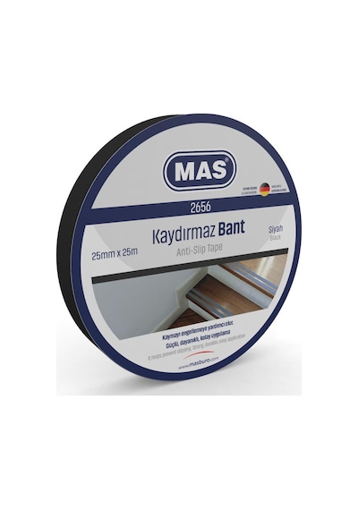 Mas Kaydırmaz Bant 25mmx25m Siyah 2656