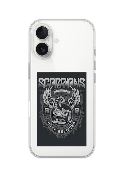 Apple Uyumlu iPhone 16 Şeffaf Kılıf Scorpions Tasarımlı