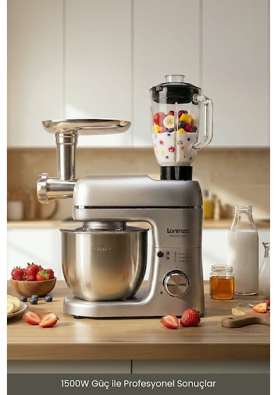 Lorenzo Multichef 1500 W  3 in 1 Stand Mixer