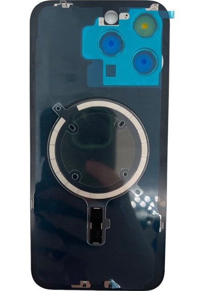 Teknonet Apple Uyumlu iPhone 15 Pro Kamera Camlı Batarya Kapağı + Magsafe Flex - Natural Natural