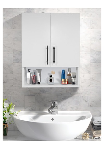 Teknor Çok Amaçlı Banyo Dolabı, Ecza Dolabı, 2 Kapaklı Dolap Beyaz Teknor Çok Amaçlı Banyo Dolabı, Ecza Dolabı, 2 Kapaklı Dolap Beyaz
