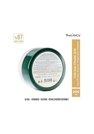 Thelifeco Hairfood Değerli Yağlar Serisi Duş Öncesi Onarıcı Doğal Saç Maskesi 200 ML