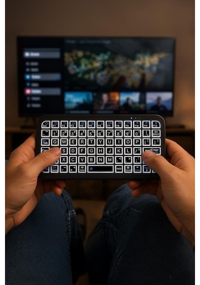 Özel Seri Ses Cihaz Cep Kablosuz Klavye Rgb M7 Siyah