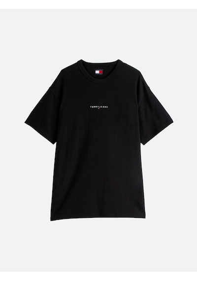 Tjm Rlx Lınear Logo Tee Erkek Siyah T-shirt - Dm0dm21110 Siyah