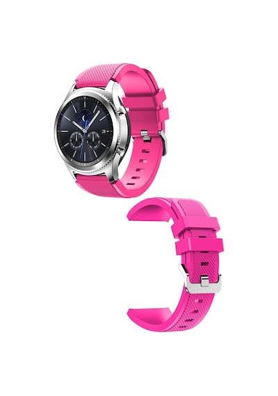 Samsung Galaxy Watch 46mm Uyumlu Klasik Çizgi Desenli 22mm Silikon Kordon