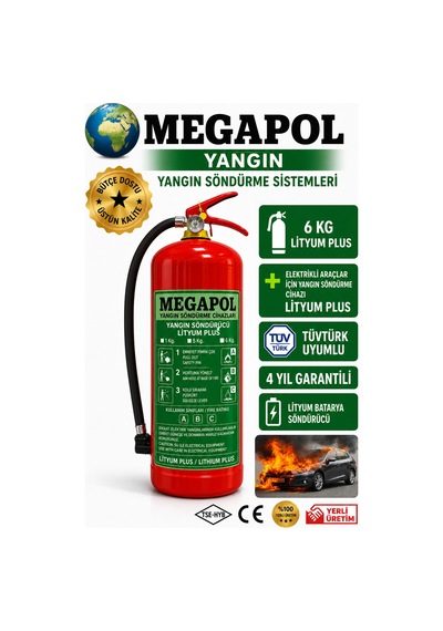 6 Kg Lıtyum Plus Elektrıklı Araç Istasyonları Içın Yangın Söndürme Cıhazı, Yangın Söndürme,
