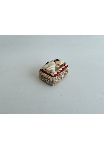 Deniz Kabuğu Kaplamalı Kutu 7x5x4cm - Mücevher Takı Kutusu