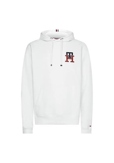 Tommy Hilfiger Byan Kapşonlu Sweatshirt Cepsiz Beyaz