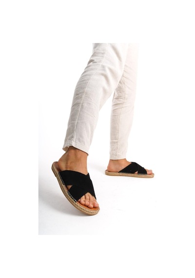 Mubiano Hakiki Deri Summer Erkek Süet Çapraz Bantlı Jüt Taban Siyah Espadril Terlik -mssr5959-s Siyah Mubiano Hakiki Deri Summer Erkek Süet Çapraz Bantlı Jüt Taban Siyah Espadril Terlik -mssr5959-s Siyah