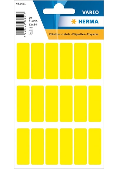Varıo Etıket 12x34mm Sarı Çok Renkli