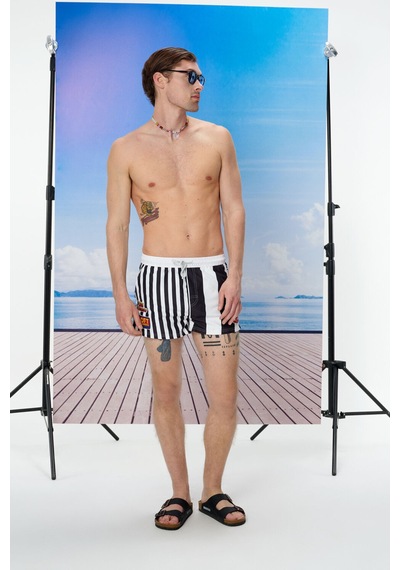 Loft Regular Fit Erkek Deniz Şortu Black/white
